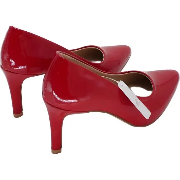 Dobolin Red Patent Pointed-Toe Pumps Heels Women US 7.5M EU 38 - Picture 3 of 6